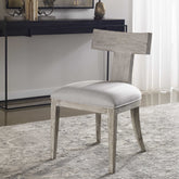 Idris Armless Chair, White - Hedi's Furniture